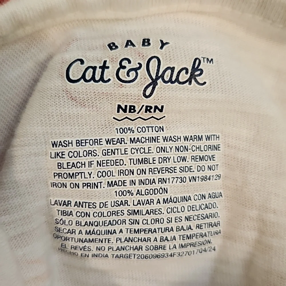 Cat & Jack Baby Outfit with Checkered Top and Rust Shorts